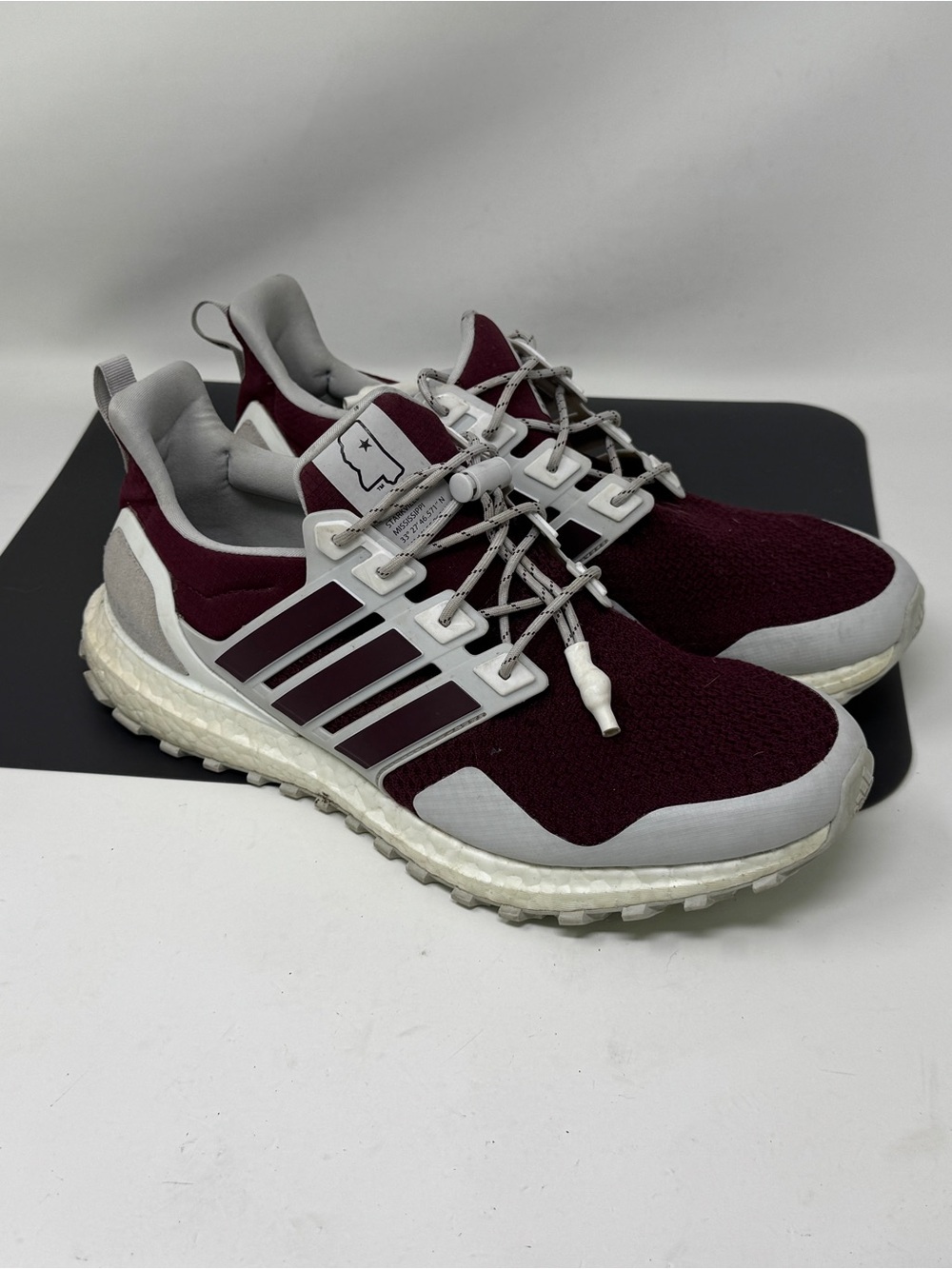 adidas Maroon/White Mississippi State Bulldogs Ultraboost 1.0 Running Shoe 9.5